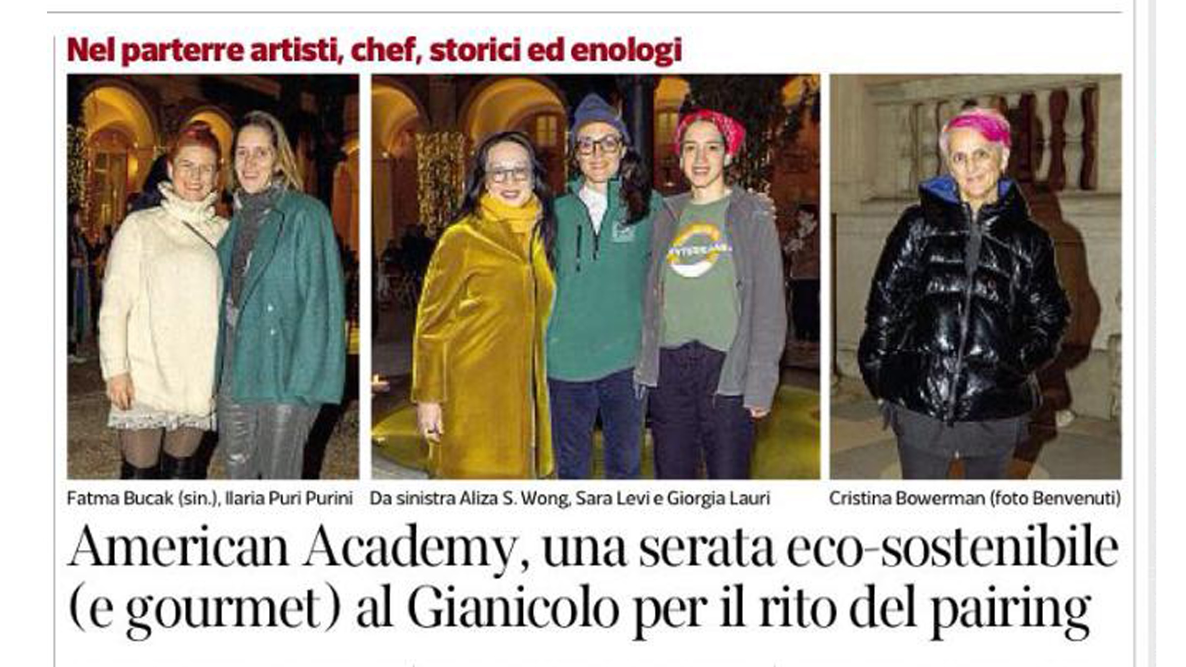 A headline from a newspaper with images above