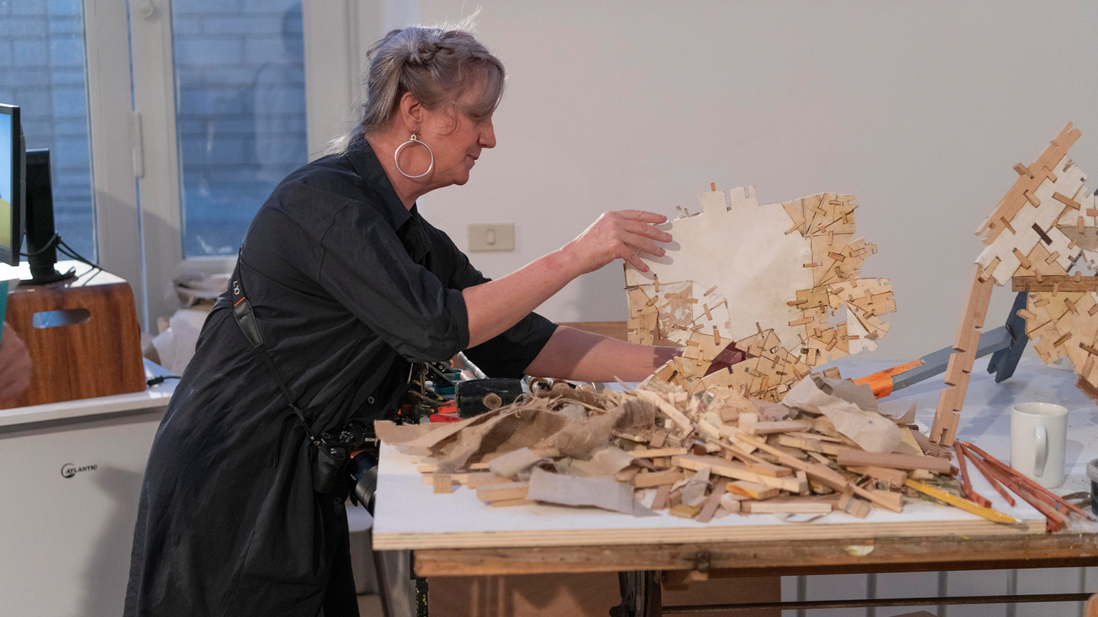 Color photograph of Helen O'Leary in her AAR studio