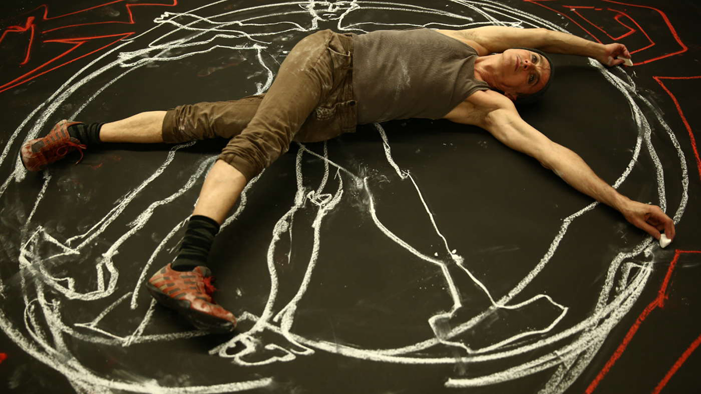 Color photo by Paula Court of the production of “Time No Line,” a 2018 work by John Kelly