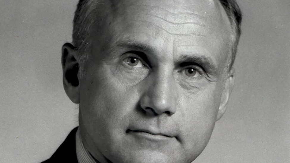 Black and white photogaph of the face of Roger Bond Martin