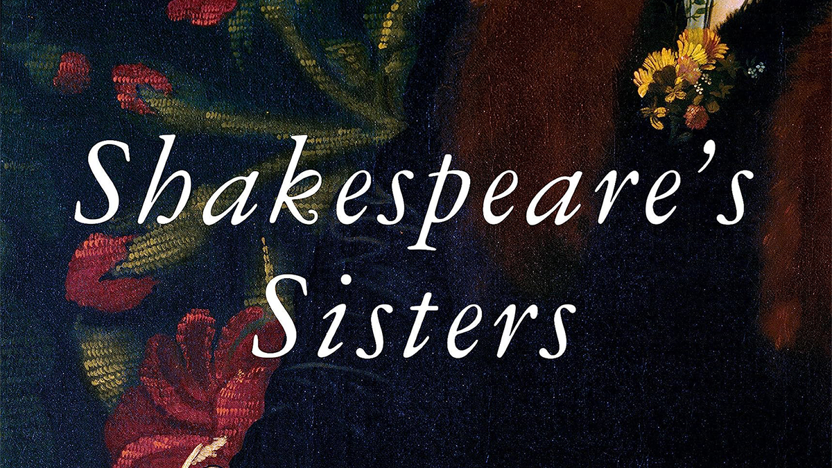 Detail of a color reproduction of a book cover with an old master painting and the book's title Shakespeare’s Sisters
