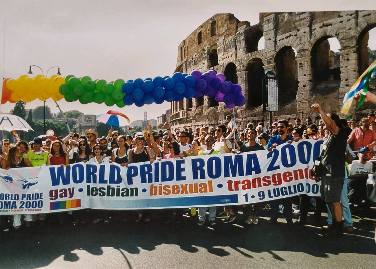 color photo of queer jubilee in rome in 2000