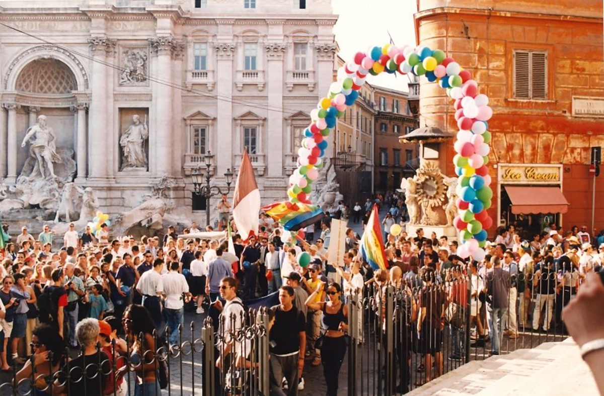 color photo of queer jubilee in rome in 2000