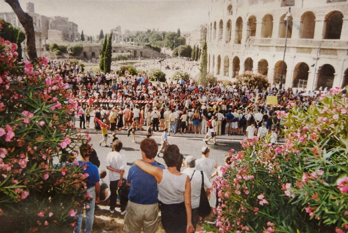 color photo of queer jubilee in rome in 2000