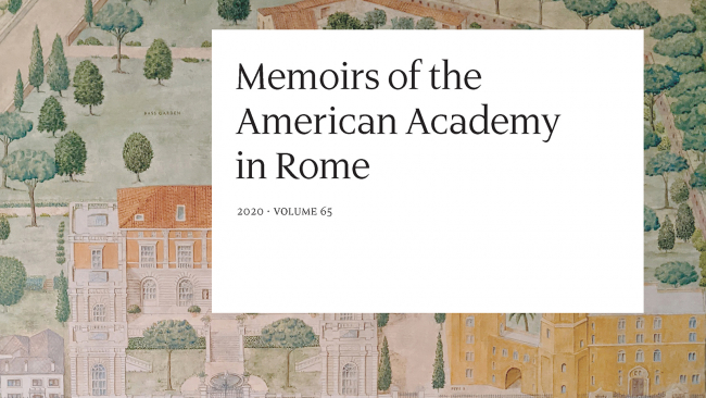 Detail of the cover of volume 65 of the Memoirs of the American Academy in Rome