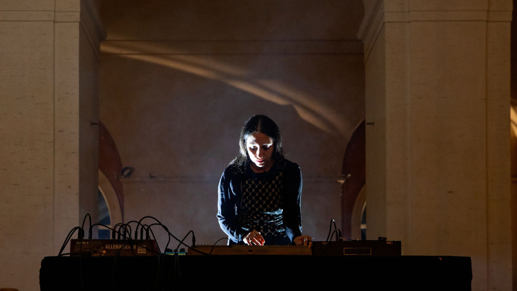 Marta De Pascalis, 2026 Italian Fellow in Musical Composition, during a performance at the Academy in October 2025. Photo by Flavio Scollo